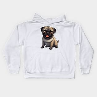 Cute Pug Dog - Dogs Pugs Kids Hoodie